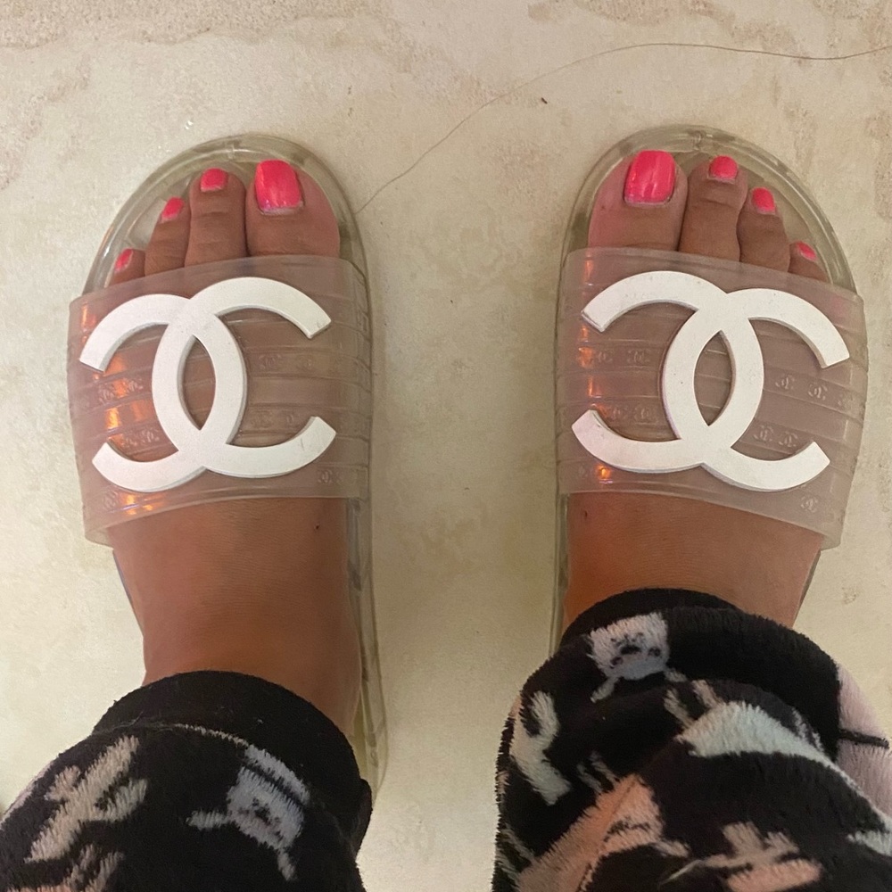Chanel Clear Slides, size 37.